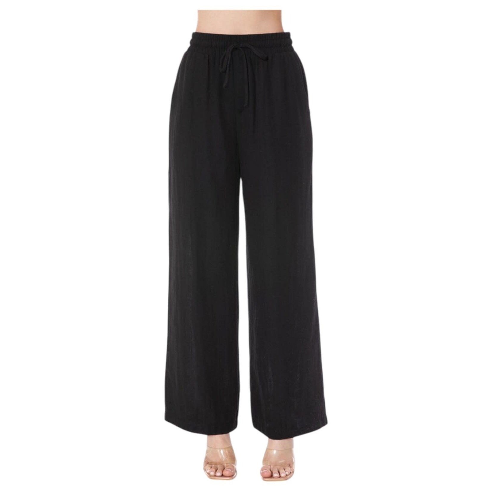 AMBIANCE APPAREL AMBIANCE COTTON WIDE LEG DRAWSTRING PANT 76322