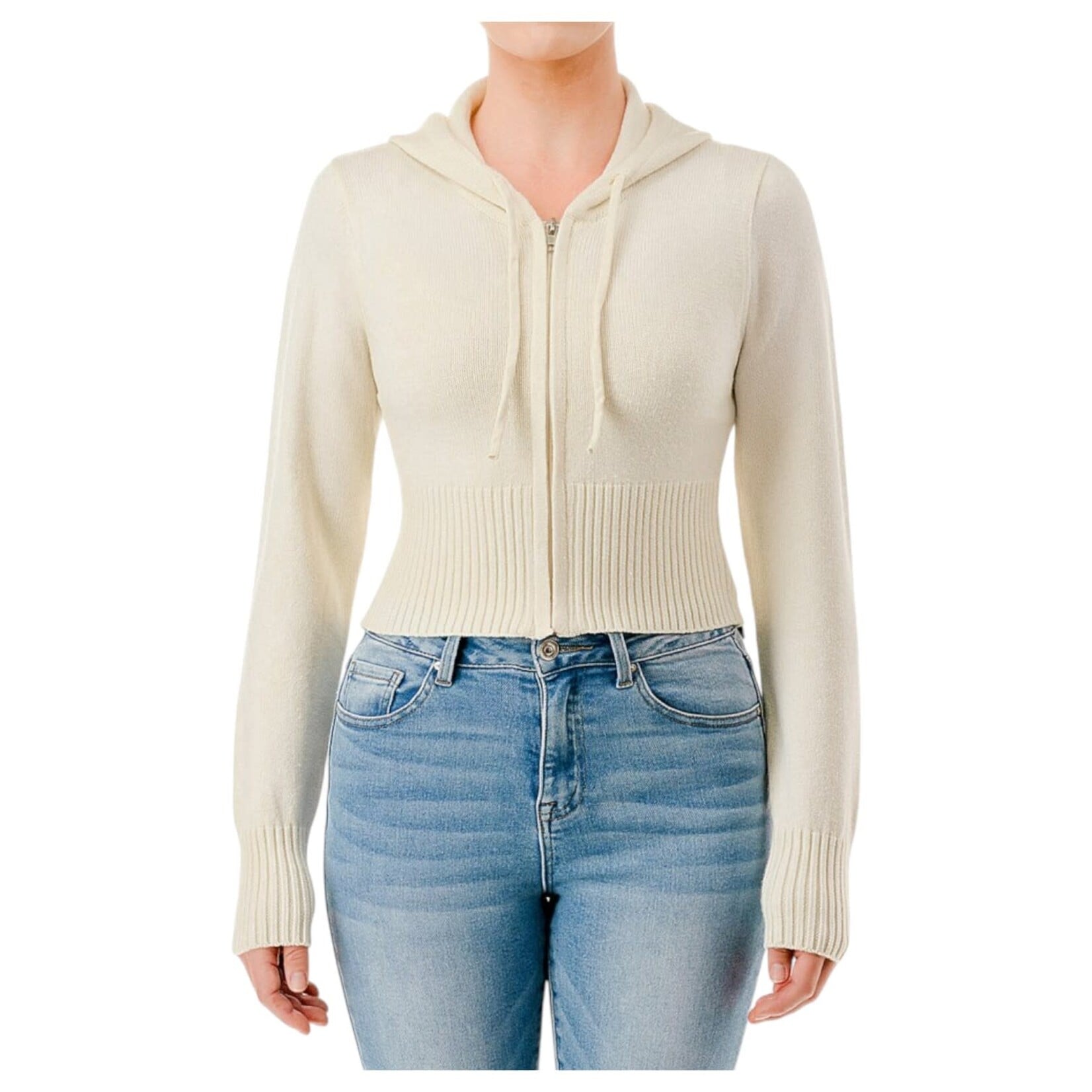 AMBIANCE APPAREL AMBIANCE CROP ZIP UP HOODIE 76713