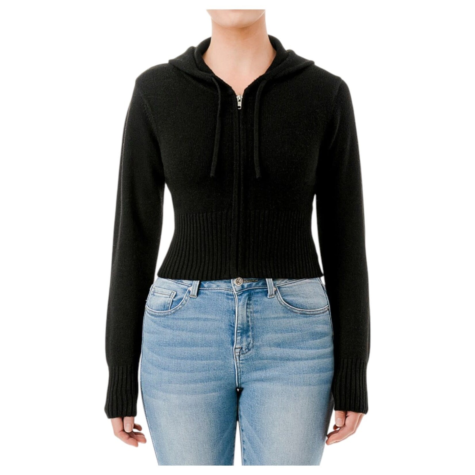 AMBIANCE APPAREL AMBIANCE CROP ZIP UP HOODIE 76713