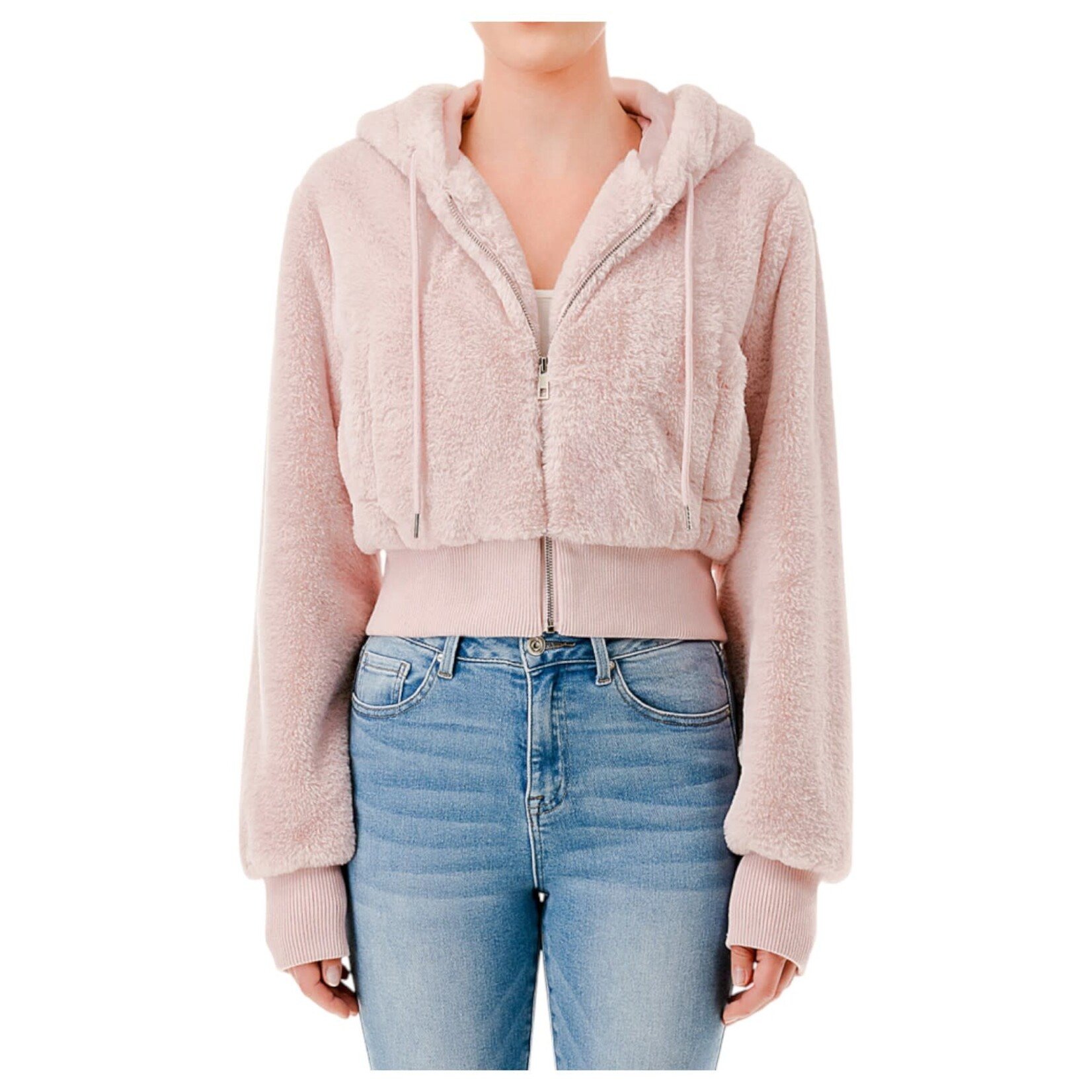 AMBIANCE APPAREL AMBIANCE FAUX FUR ZIP UP HOODIE 76799