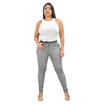 LAC BLEU LAC BLEU PLAID BELTED DRESSPANT A3666