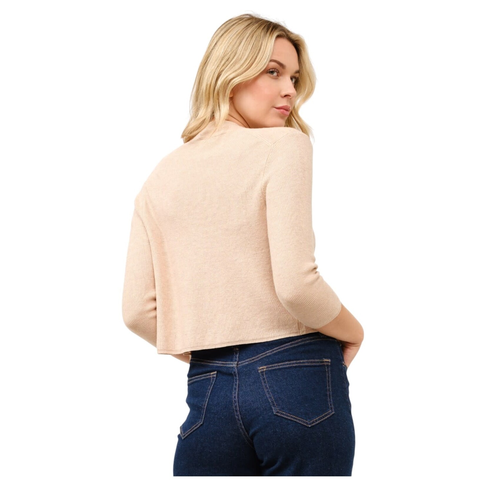 CIELO CIELO 3/4 SLEEVE CROPPED CARDIGAN SW246