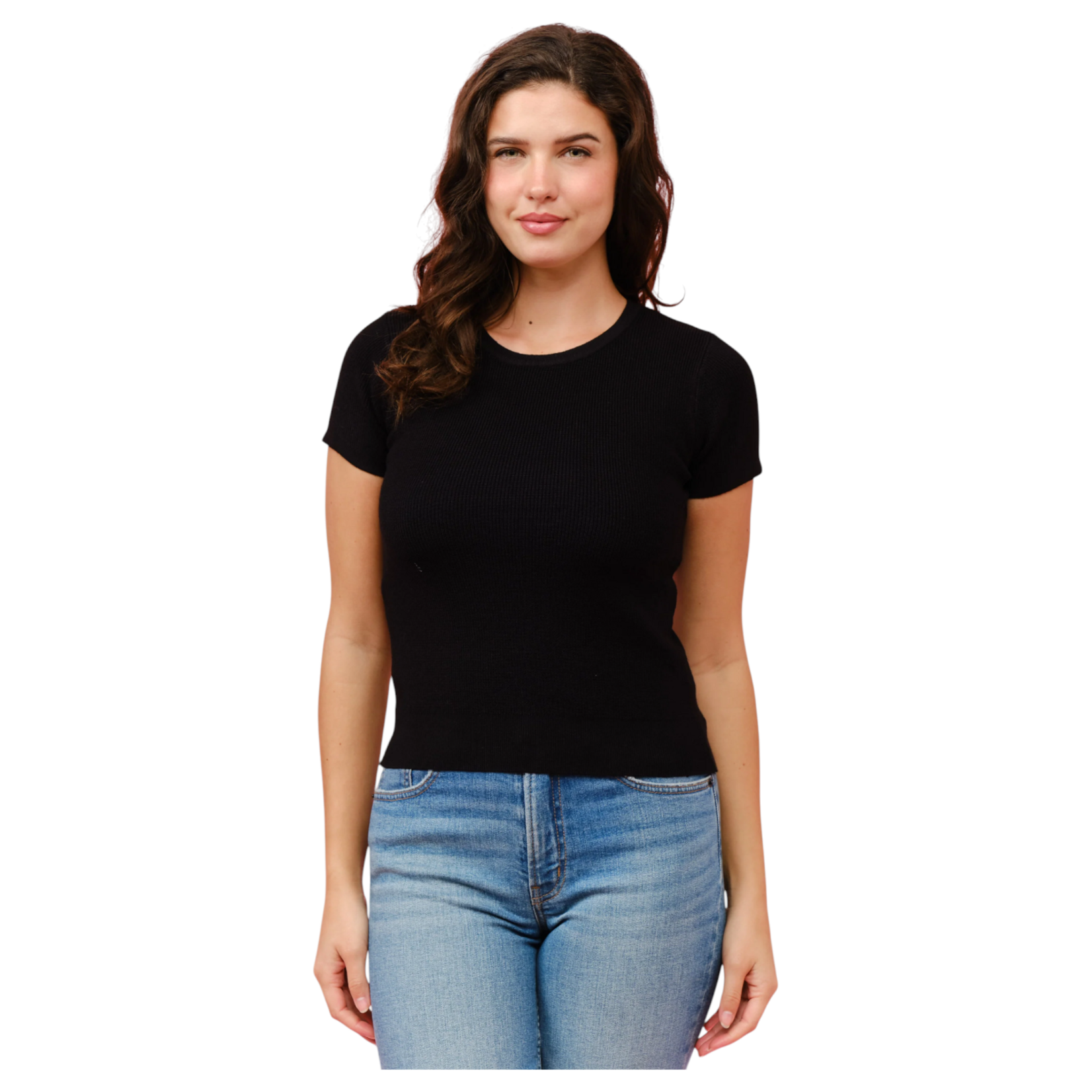 CIELO CIELO EXTRA STRETCHY SHORT SLEEVE PULL OVER SWEATER SW416