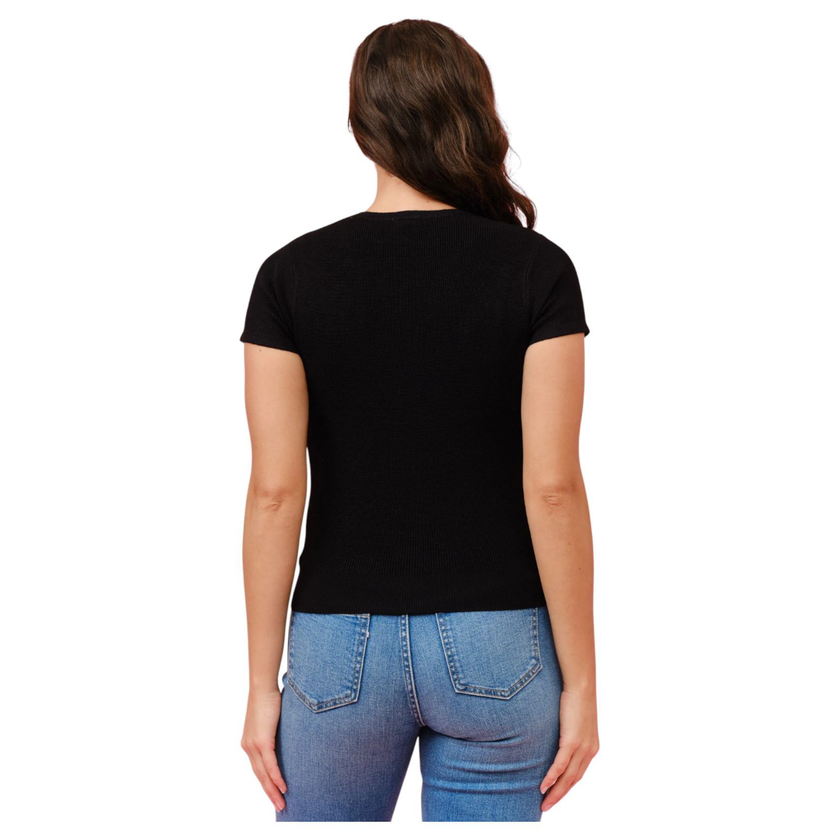 CIELO CIELO EXTRA STRETCHY SHORT SLEEVE PULL OVER SWEATER SW416