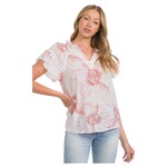 PERSEPTION PERSEPTION TIE NECK RUFFLE DETAIL PEASANT BLOUSE TP-MS-2094