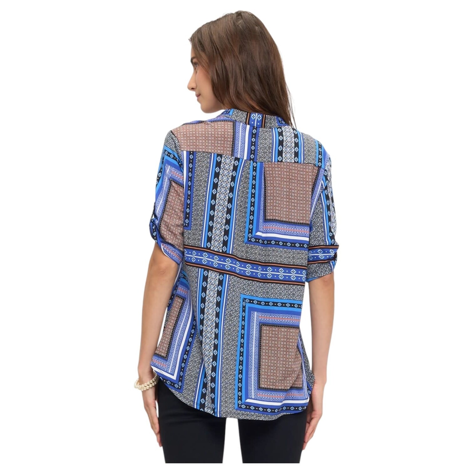 PERSEPTION PERSEPTION 3 BUTTON ROLL TAB SHORT SLEEVE TOP TP-MS-200