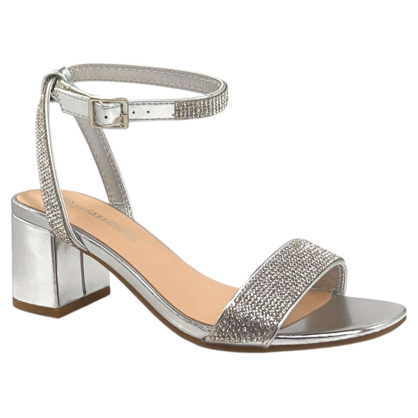 CITY CLASSIFIED CITY CLASSIFIED RHINESTONE BAND HEEL FOLGER