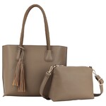 PROYA FASHION PROYA 2PC SET BRAIDED HANDLE TOTE WITH TASSLEL 25-185