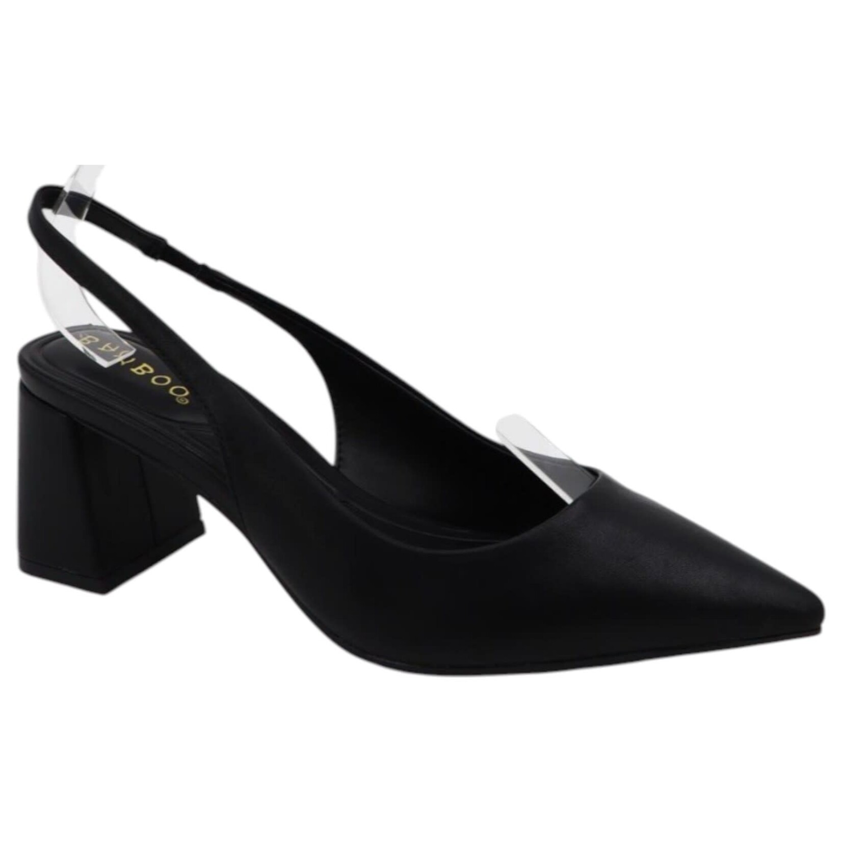 BAMBOO BAMBOO POINTY TOE SLINGBACK HEEL FLARED BLOCK HEEL STARLIKE-01