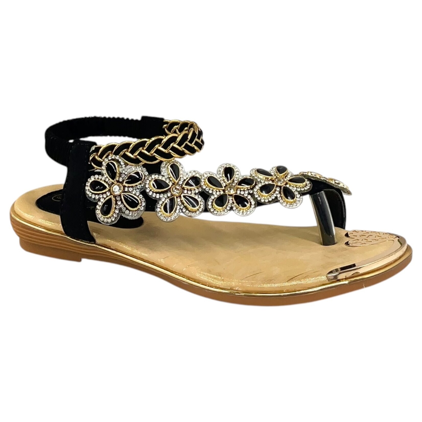 ATALINA ATALINA FLOWER DETAIL ELASTIC SANDAL DF7051