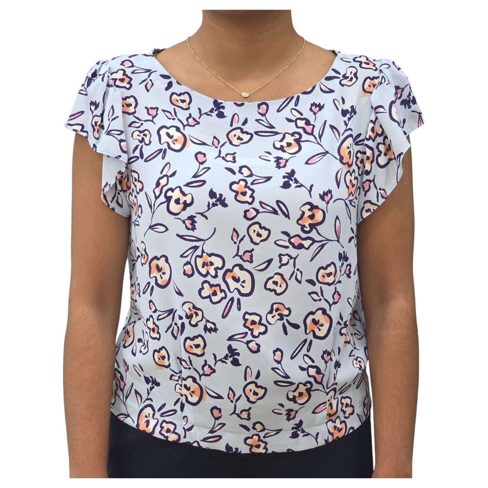 BON AMI BON AMI PRINTED CAP SLEEVE TOP T8506