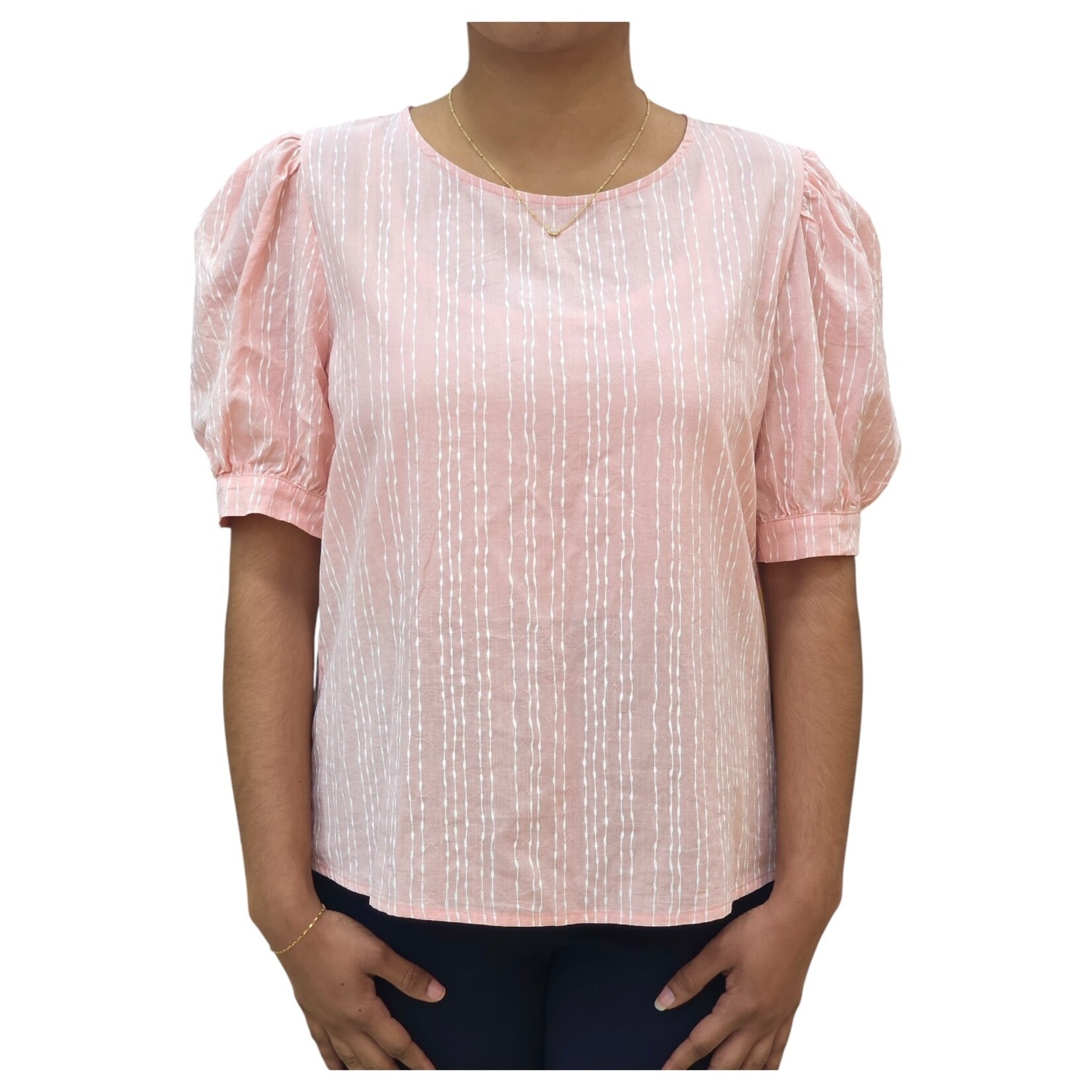 BON AMI BON AMI BOW TIE PUFF SLEEVE TOP T51044W