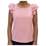 BON AMI BON AMI DOUBLE RUFFLE CAP SLEEVE TOP T8527