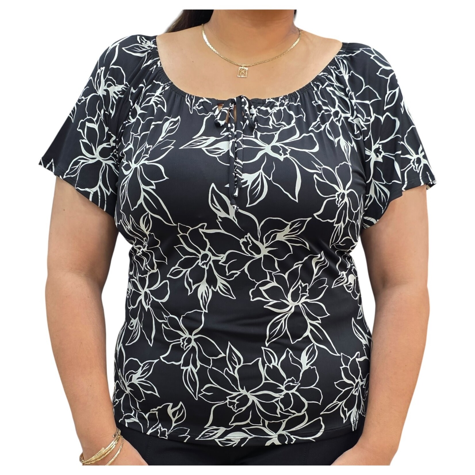 BON AMI BON AMI PLUS LICRA SHORT SLEEVE TOP L5037