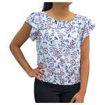 BON AMI BON AMI PRINTED CAP SLEEVE TOP T8506