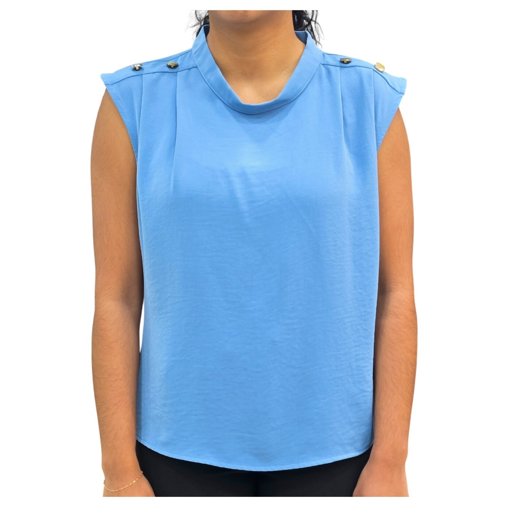 BON AMI BON AMI SLEEVELESS TOP WITH SHOULDER BUTTON DETAIL T8356