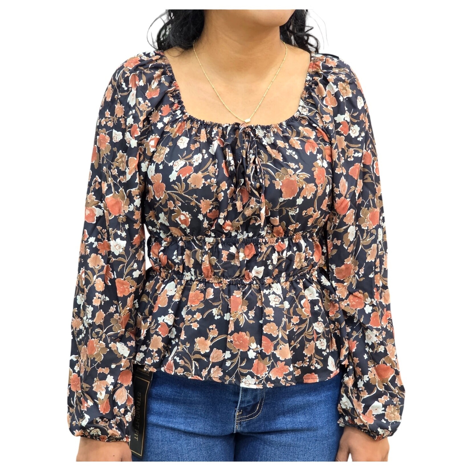 ZAWARY ZAWARY LONG SLEEVE FLORAL TOP WE-1513