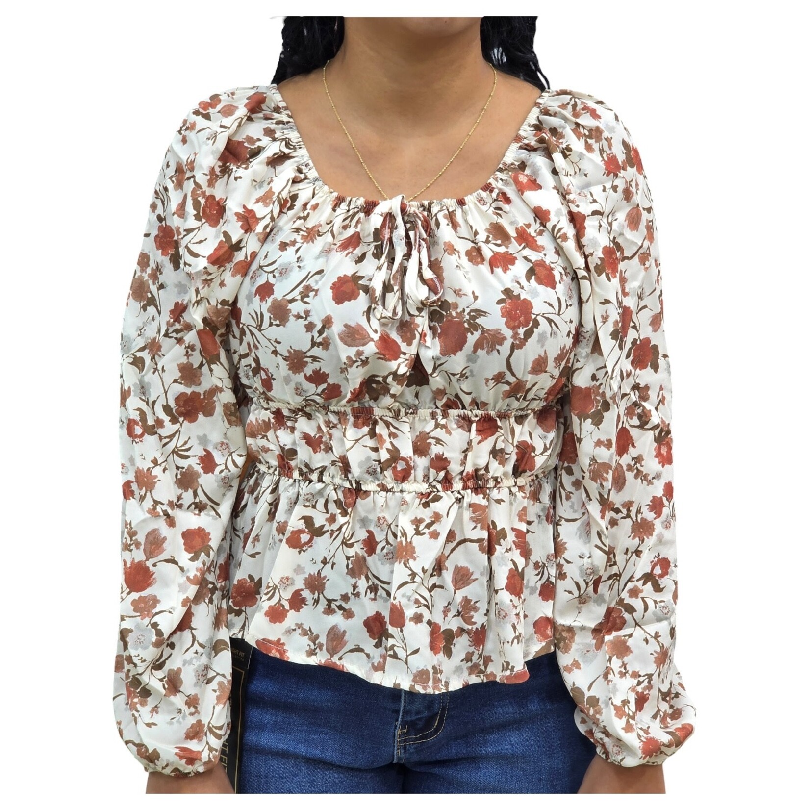 ZAWARY ZAWARY LONG SLEEVE FLORAL TOP WE-1513