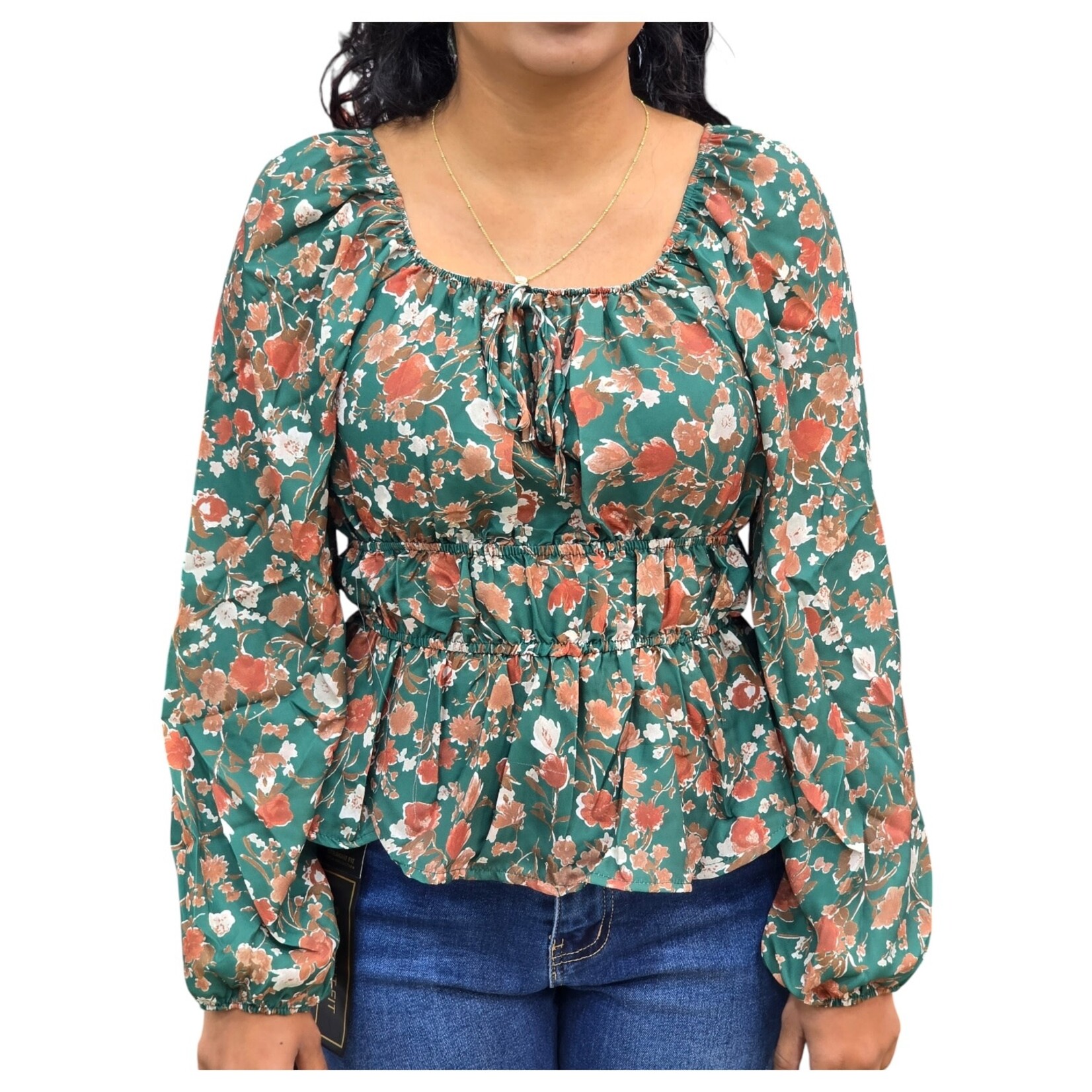 ZAWARY ZAWARY LONG SLEEVE FLORAL TOP WE-1513