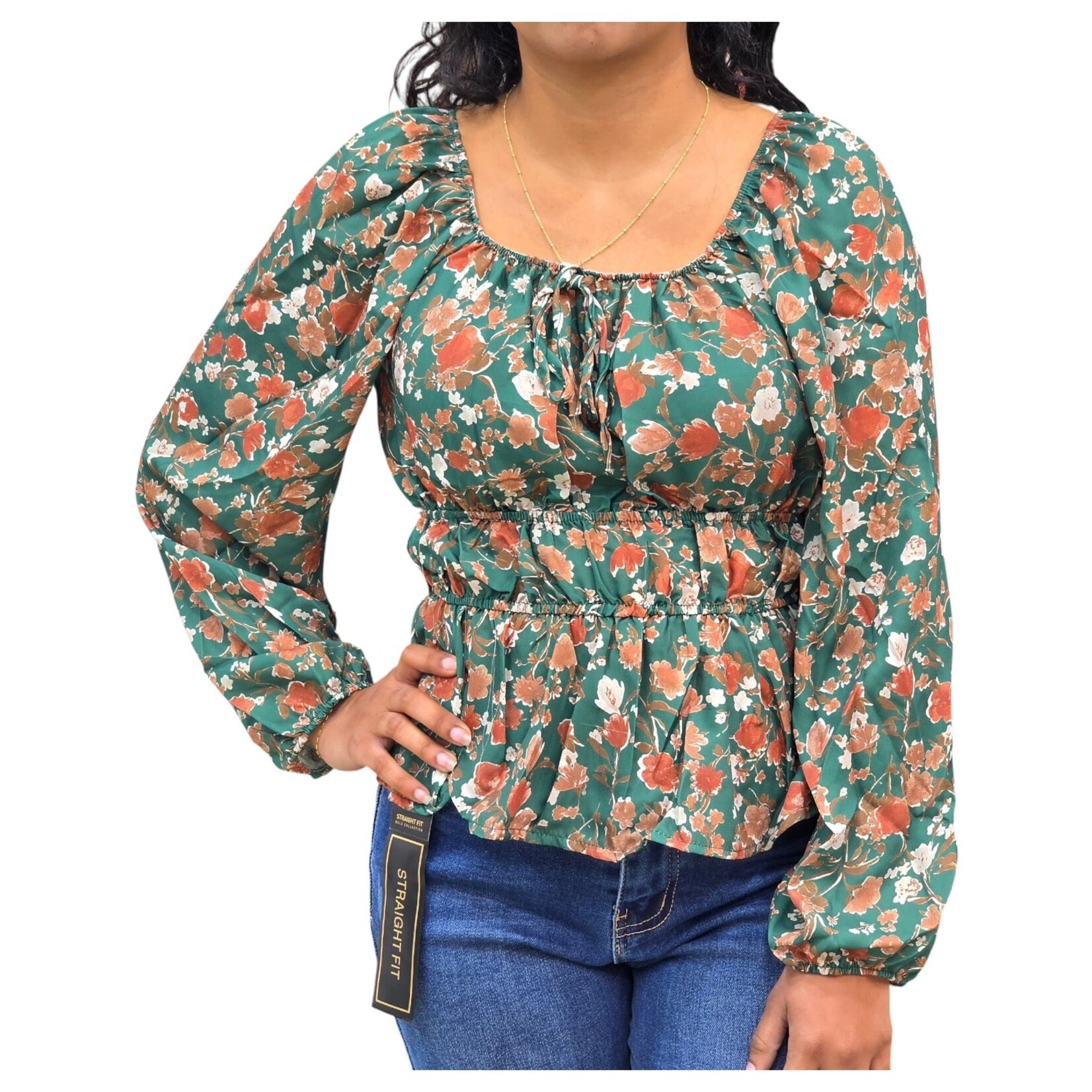 ZAWARY ZAWARY LONG SLEEVE FLORAL TOP WE-1513