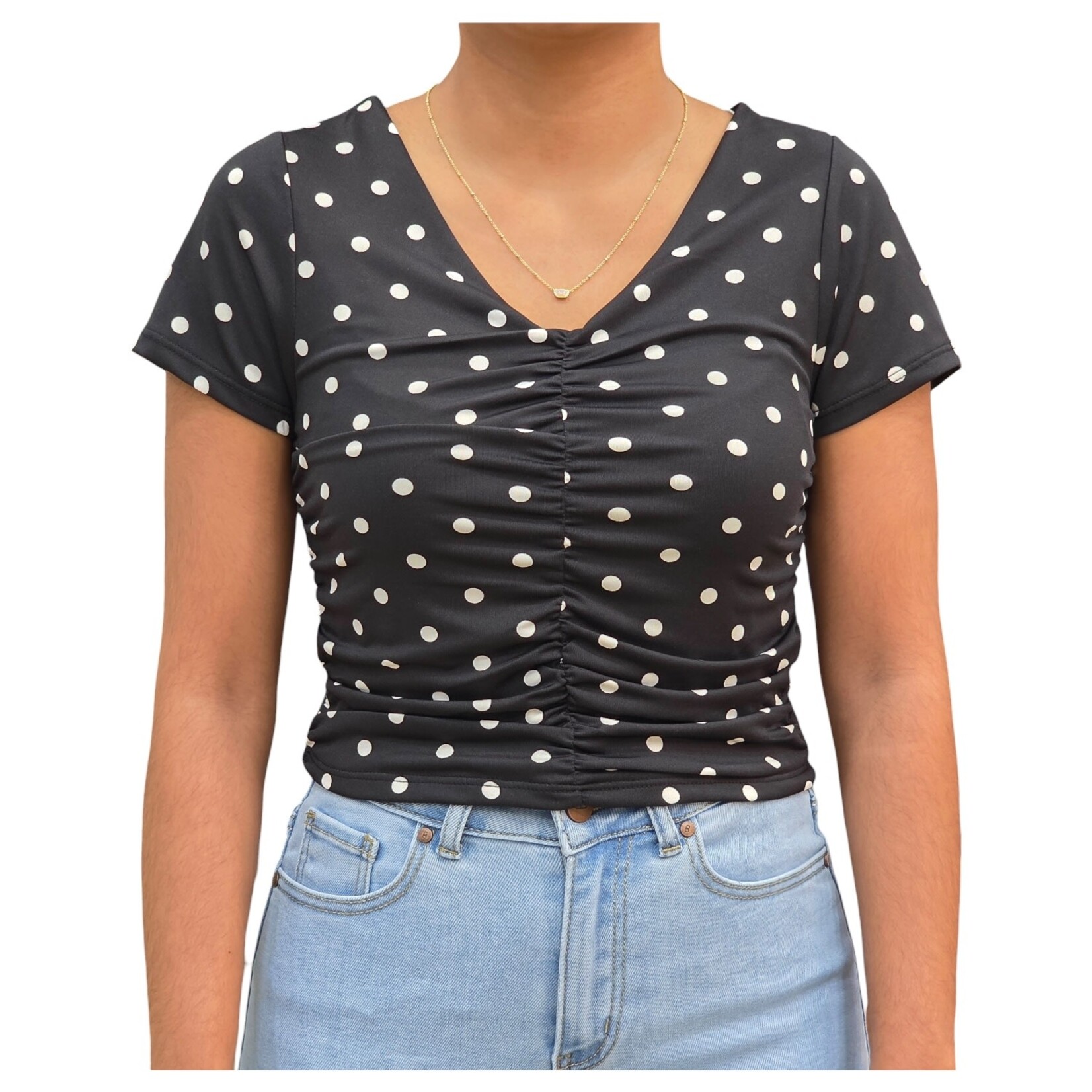 DENIM LOVERS DENIM LOVERS POLKA DOT SHORT SLEEVE TOP 010-44686