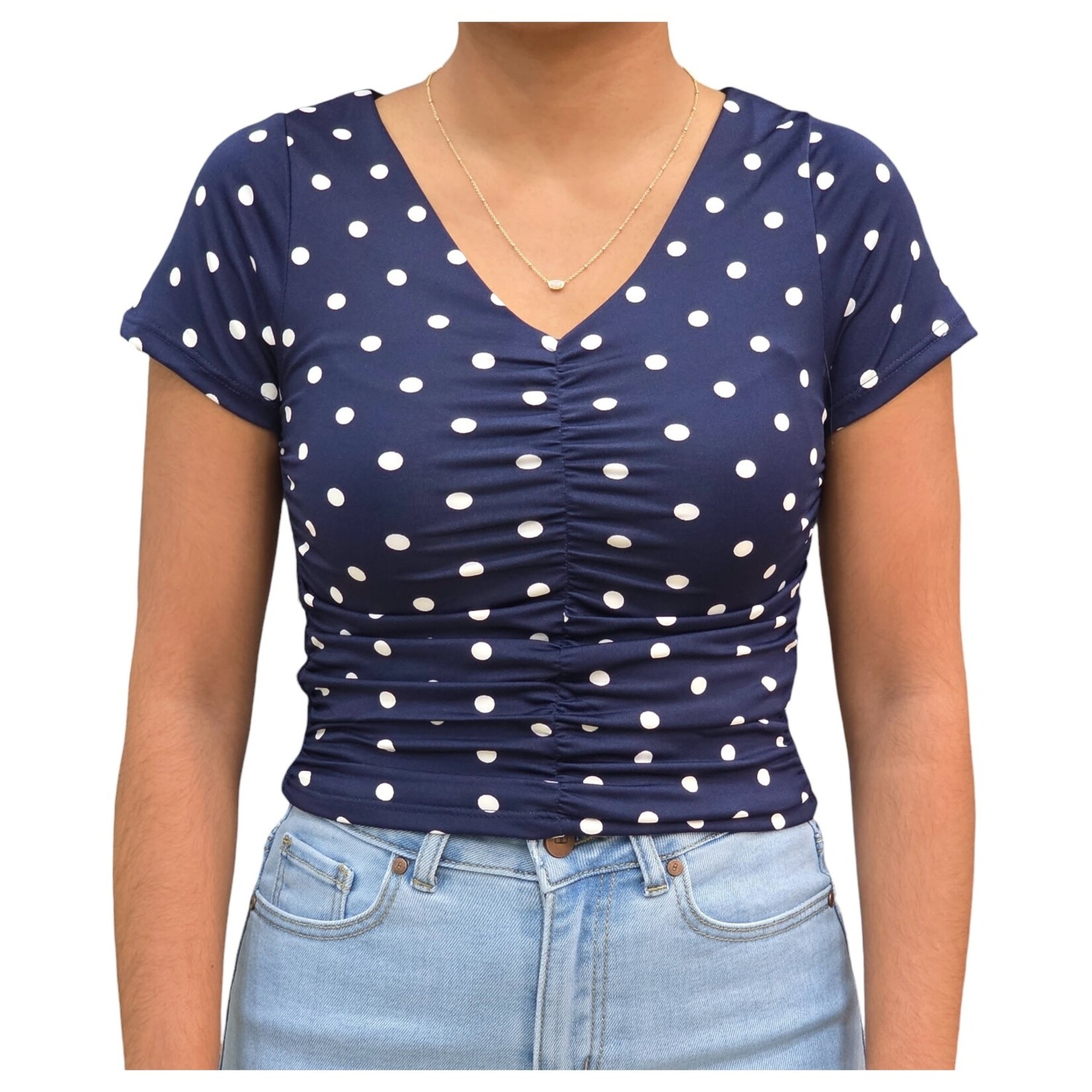 DENIM LOVERS DENIM LOVERS POLKA DOT SHORT SLEEVE TOP 010-44686