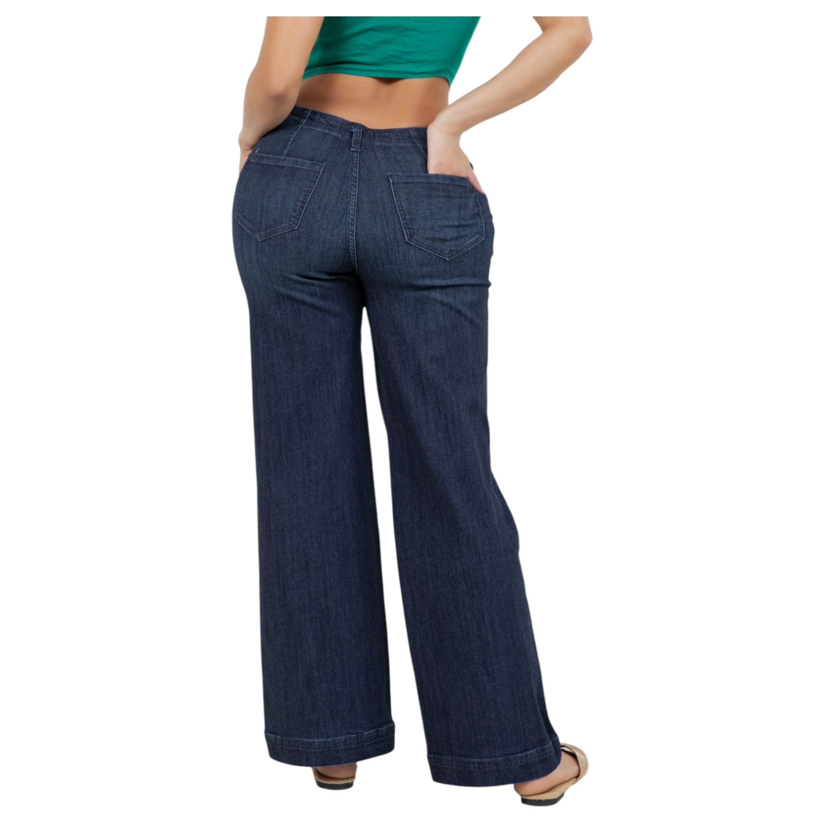 ENCORE JEANS ENCORE WIDE LEG RIVET JEAN V2707D