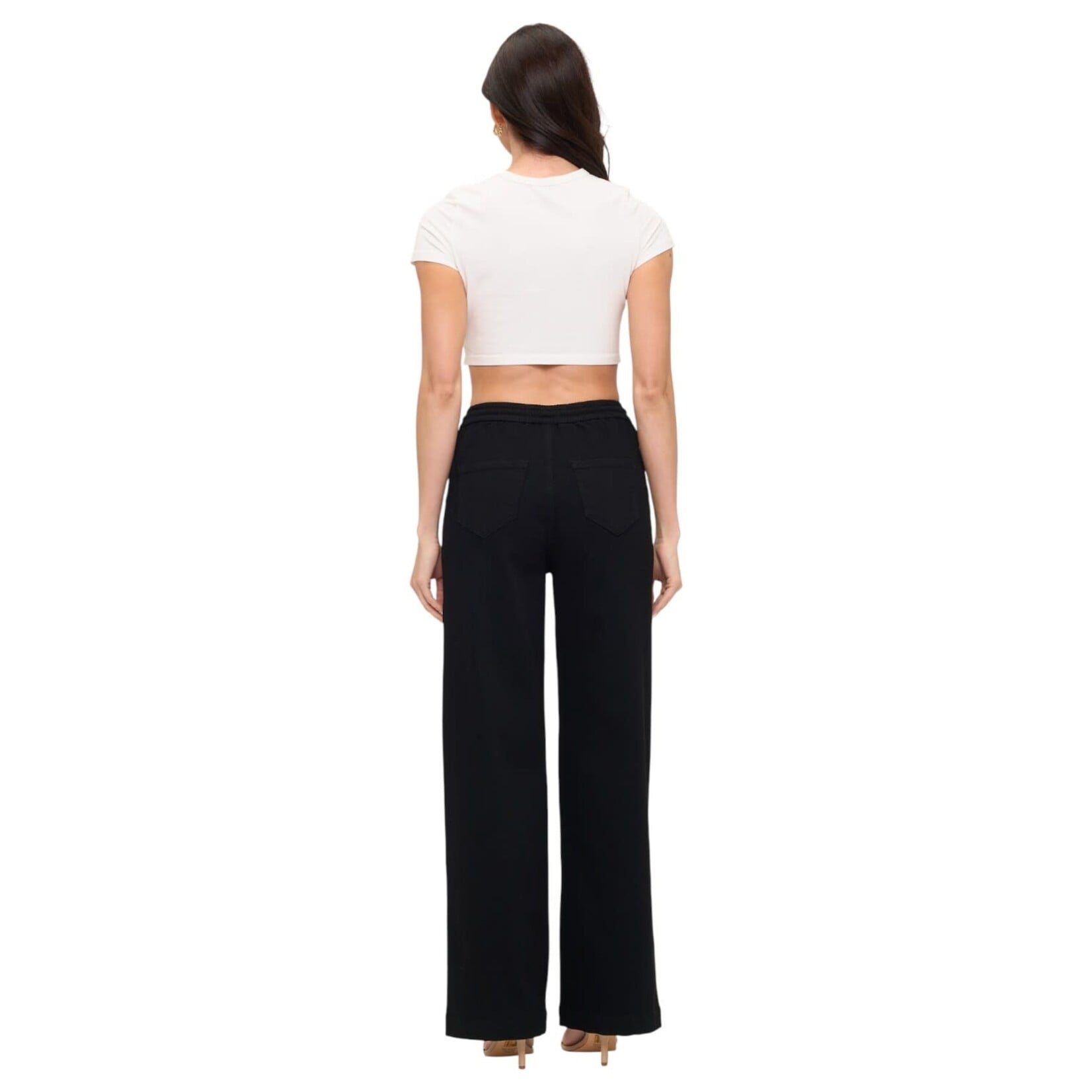 ENCORE JEANS ENCORE DRAWSTRING WIDE LEG PANT V2682B