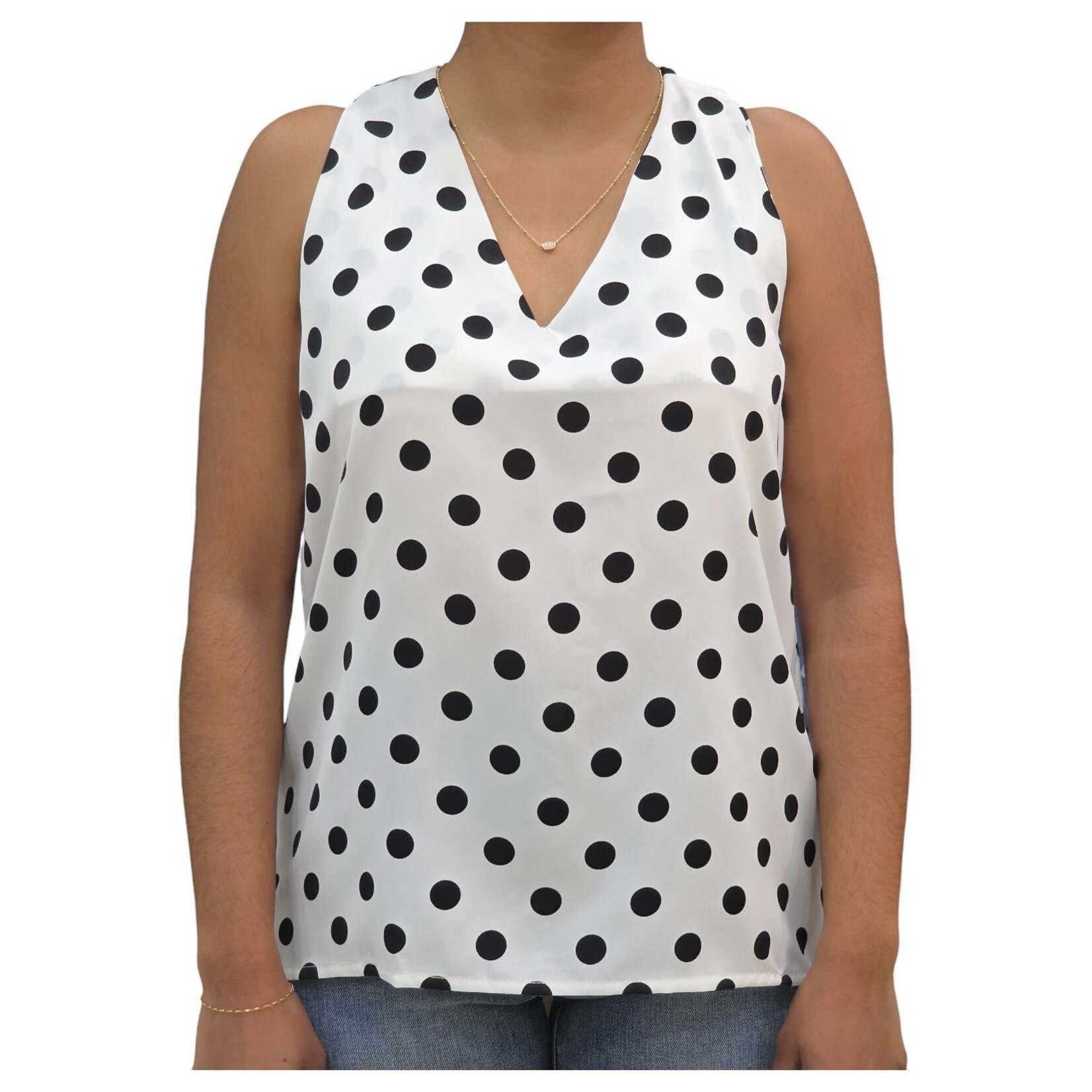 ZAWARY SOFIA'S SLEEVELESS POLKA DOT TOP B-5910
