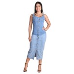 CHOCOLATE CHOCOLATE SLEEVELESS BUTTON UP DENIM DRESS B15740