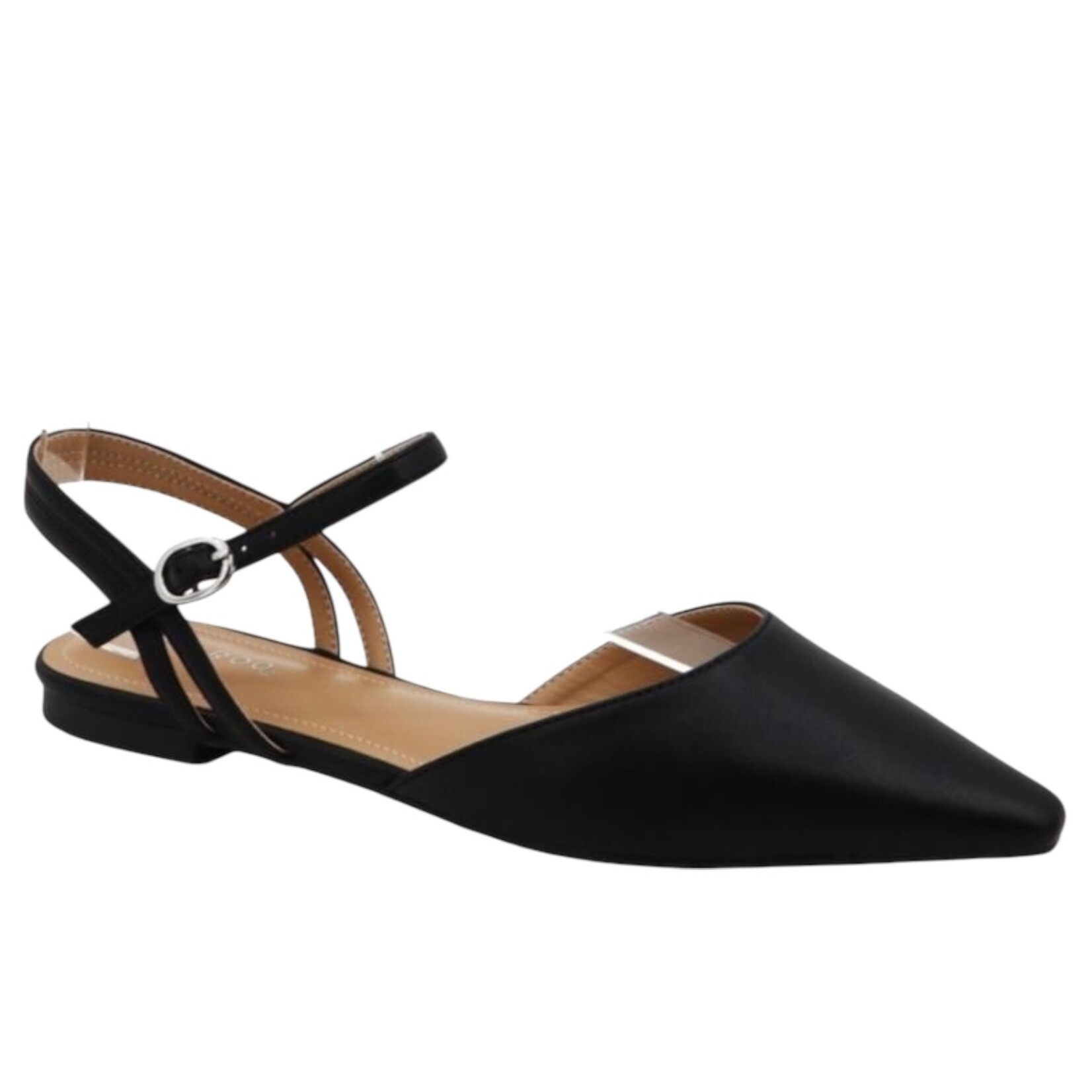BAMBOO BAMBOO POINTY TOE ANKLE STRAP FLATS WISE-06