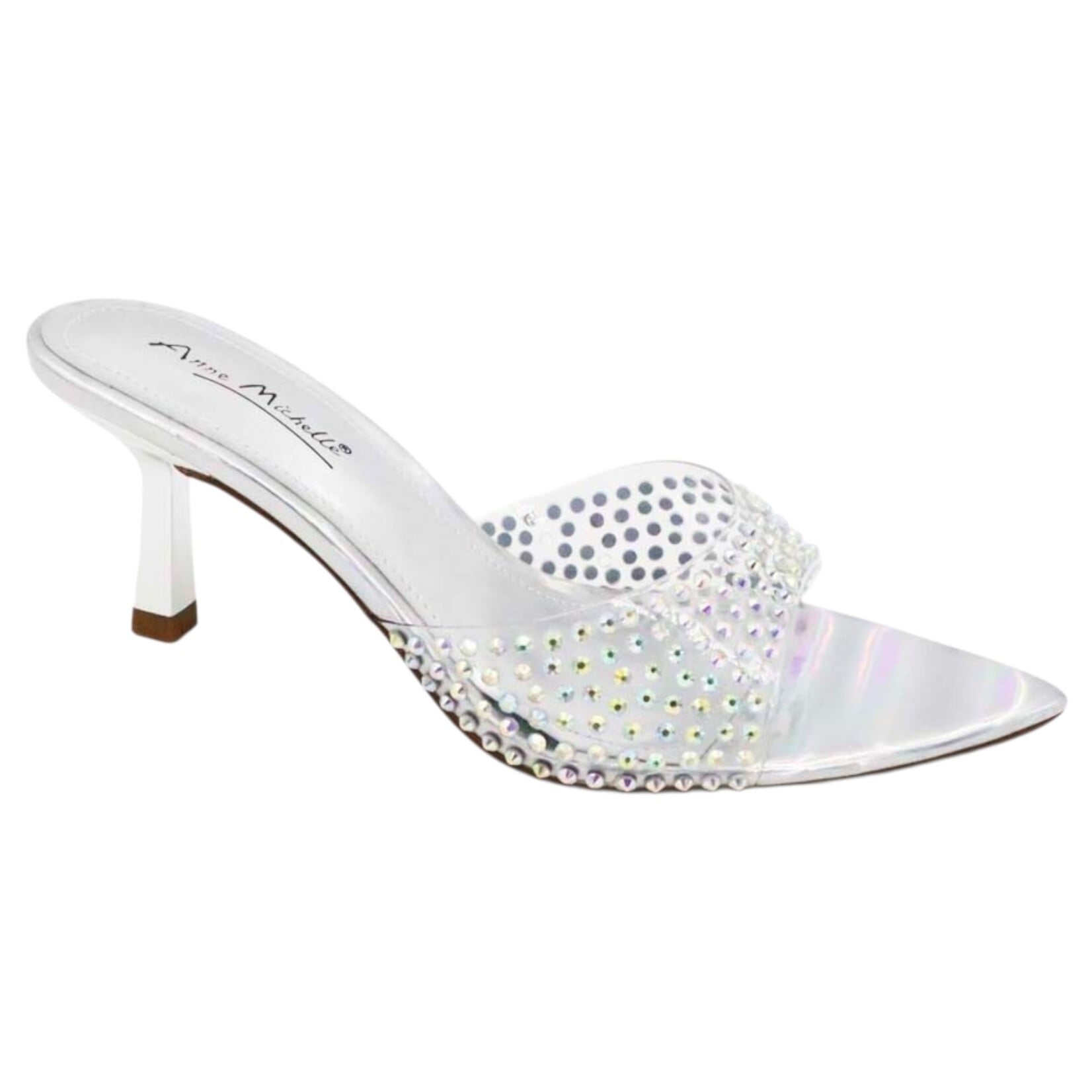 ANNE MICHELLE ANNE MICHELLE RHINESTONE CLEAR BAND HEEL BERMUDA-05