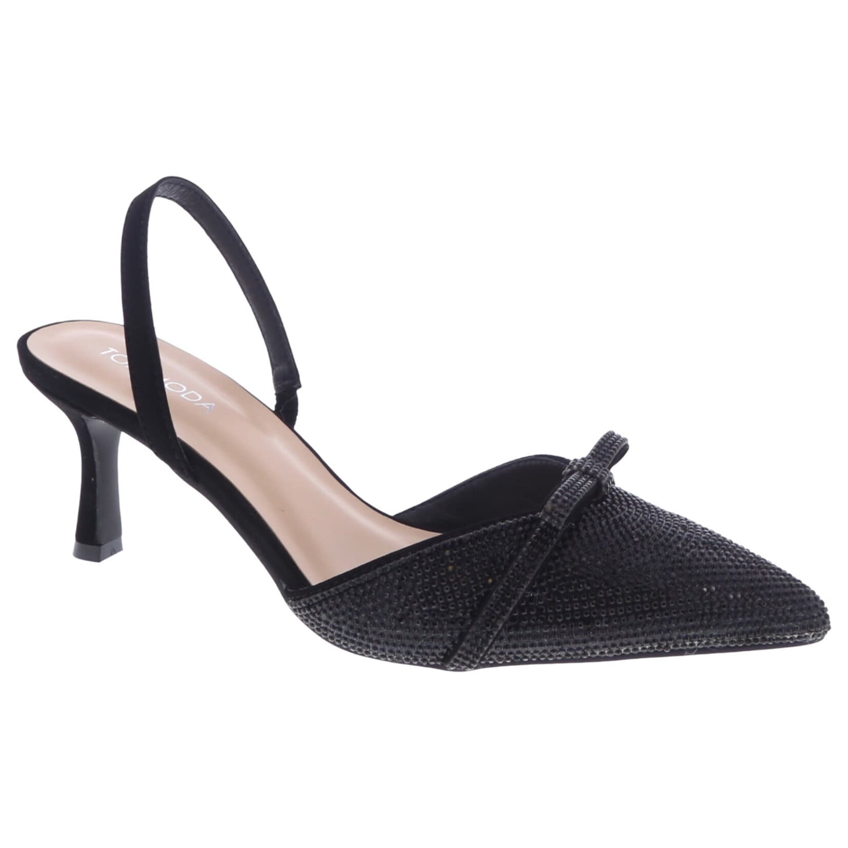 TOP MODA TOP MODA CLOSE FRONT SLING BACK RHINESTONE HEEL BETTY-1