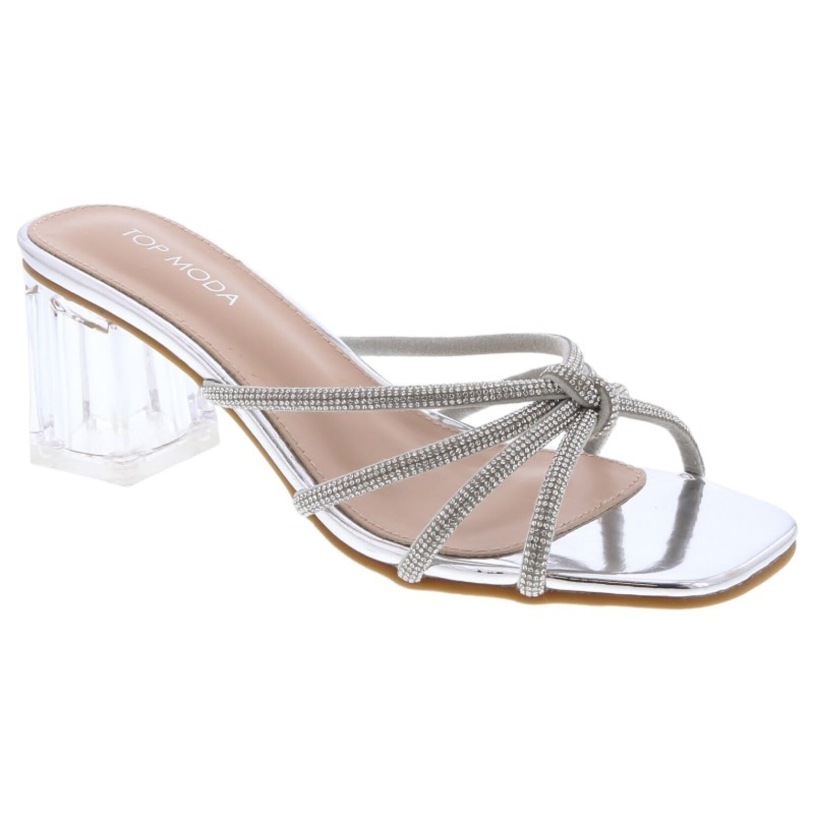 TOP MODA TOP MODA RHINESTONE KNOT CLEAR HEEL NIKITA-1