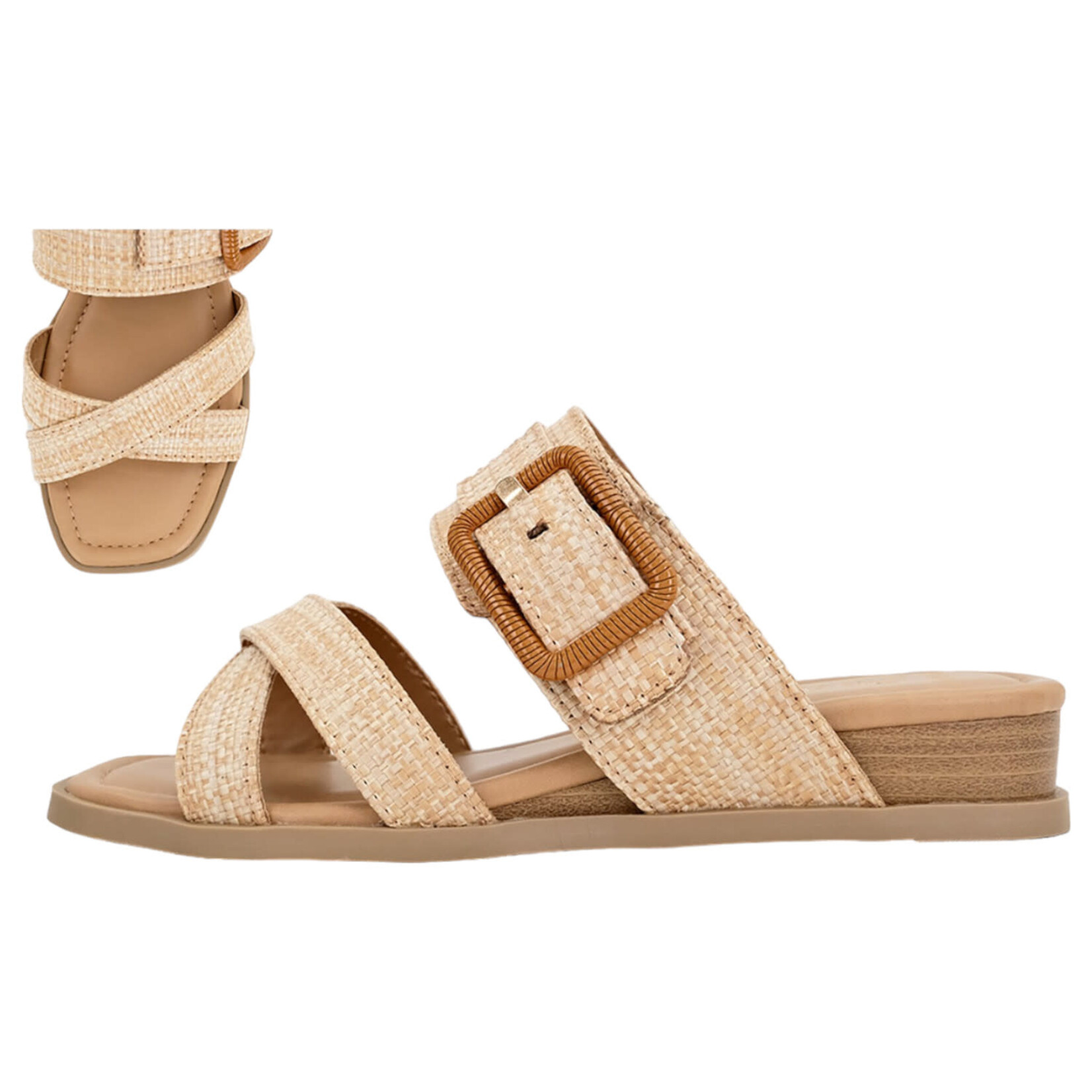 CITY CLASSIFIED CITY CLASSIFIED WIDE FIT BUCKLE DETAIL SLIDE  W-CABIN