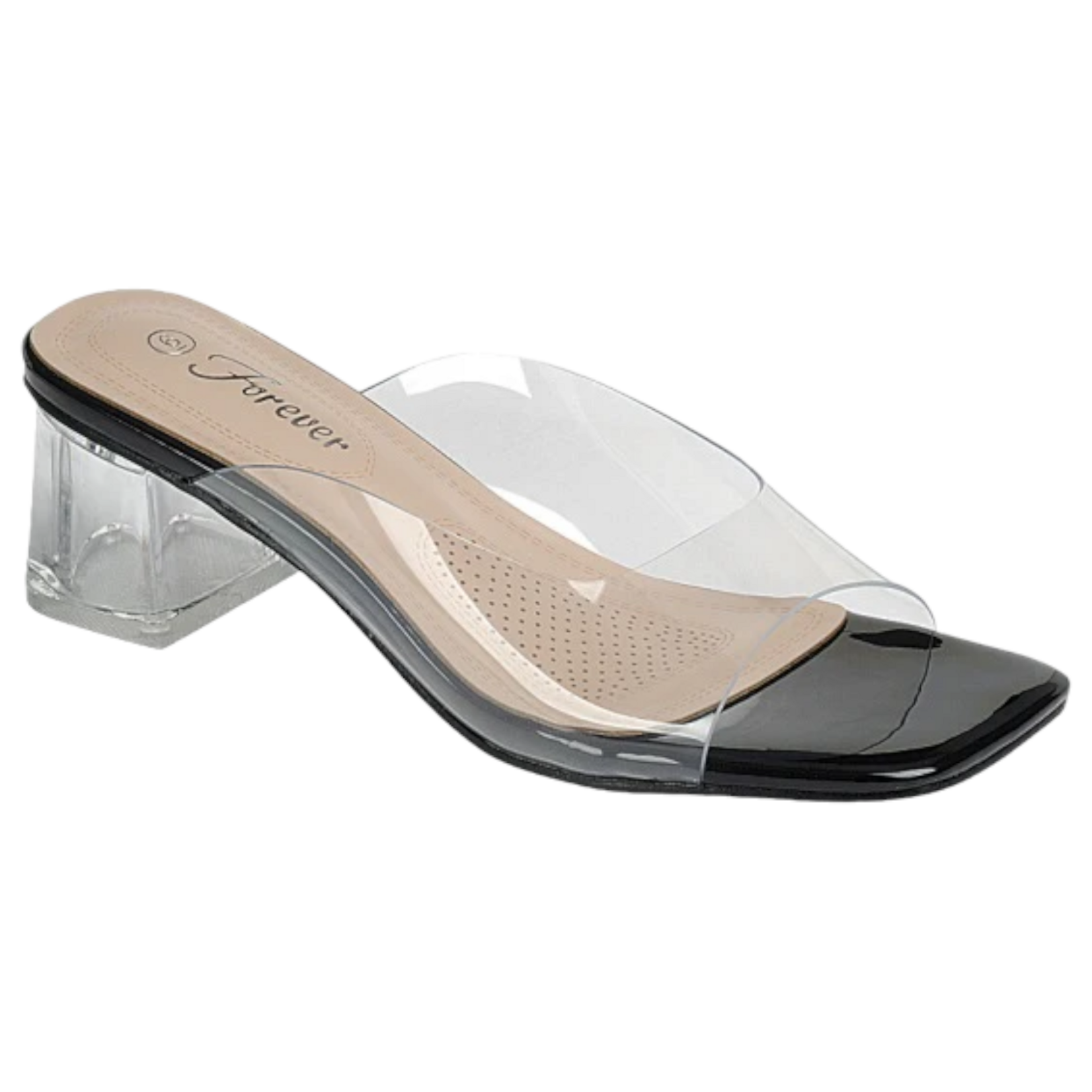 FOREVER FOREVER LINK CLEAR BLOCK HEEL NOTIFY-61