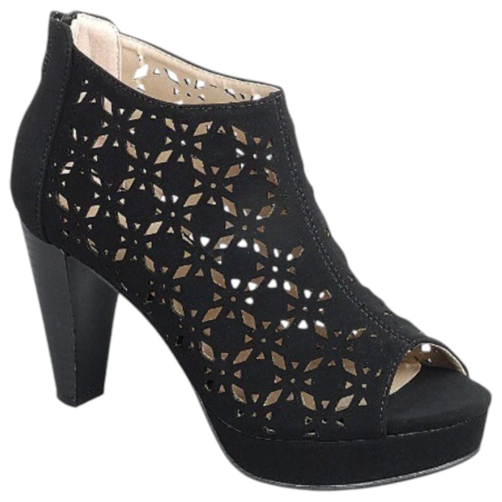 FOREVER FOREVER CAGED OPEN TOE BLOCK HEEL HOOD-01