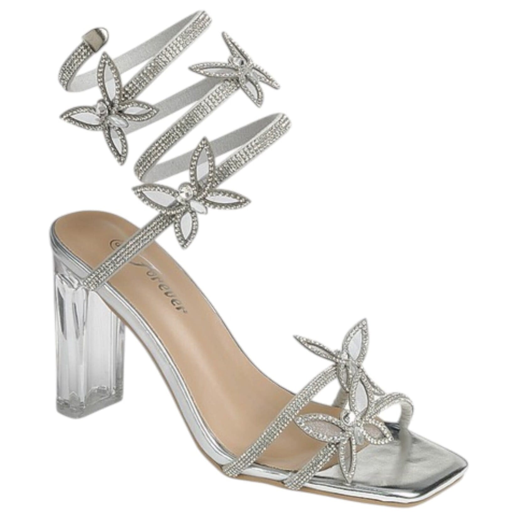 FOREVER FOREVER RHINESTONE BUTTERFLY WRAP HEEL DREAMLIKE-24