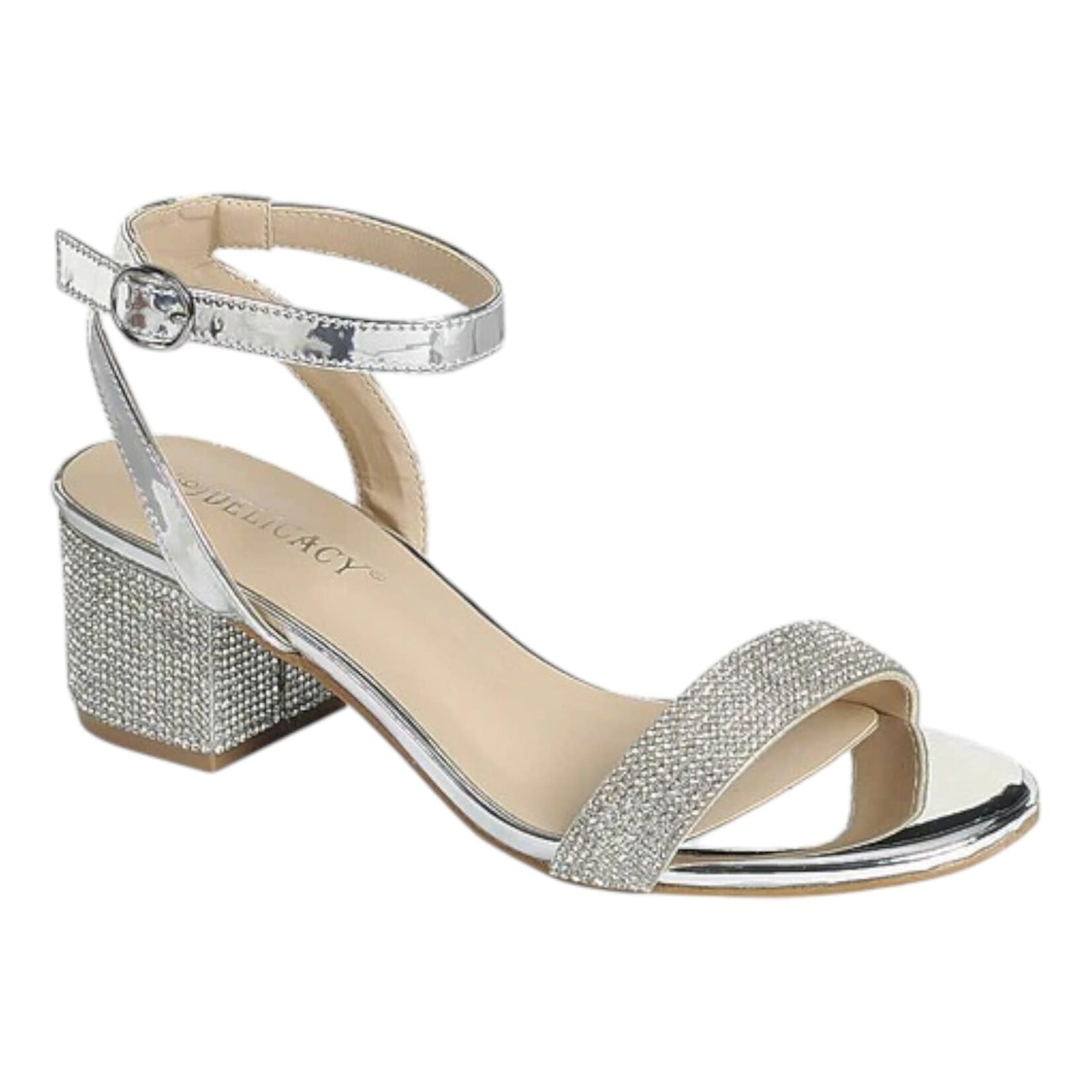 FOREVER FOREVER RHINESTONE BLOCK HEEL NATALIE-22