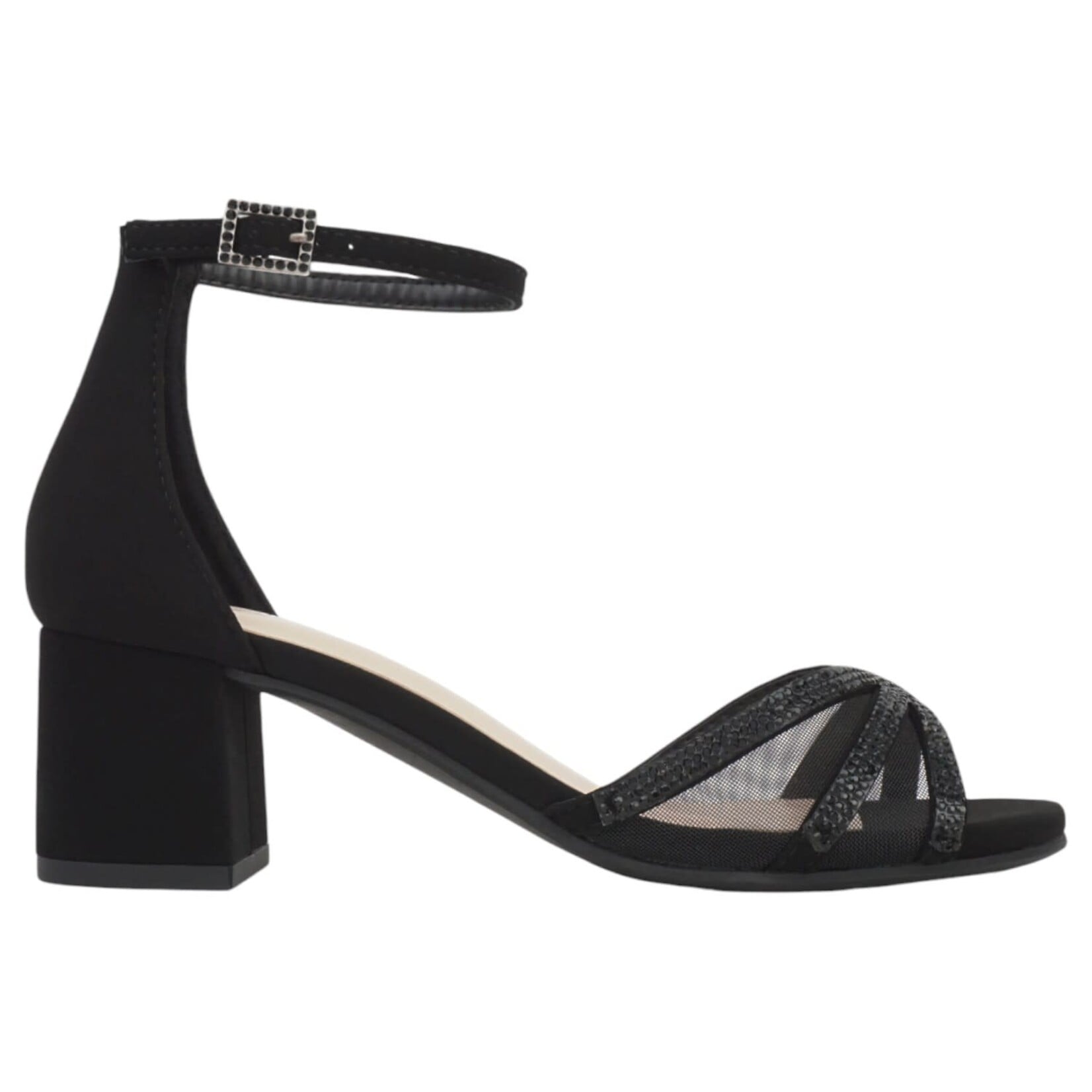 DELICIOUS DELICIOUS RHINESTONE MESH ANKLE STRAP HEEL IMPALA