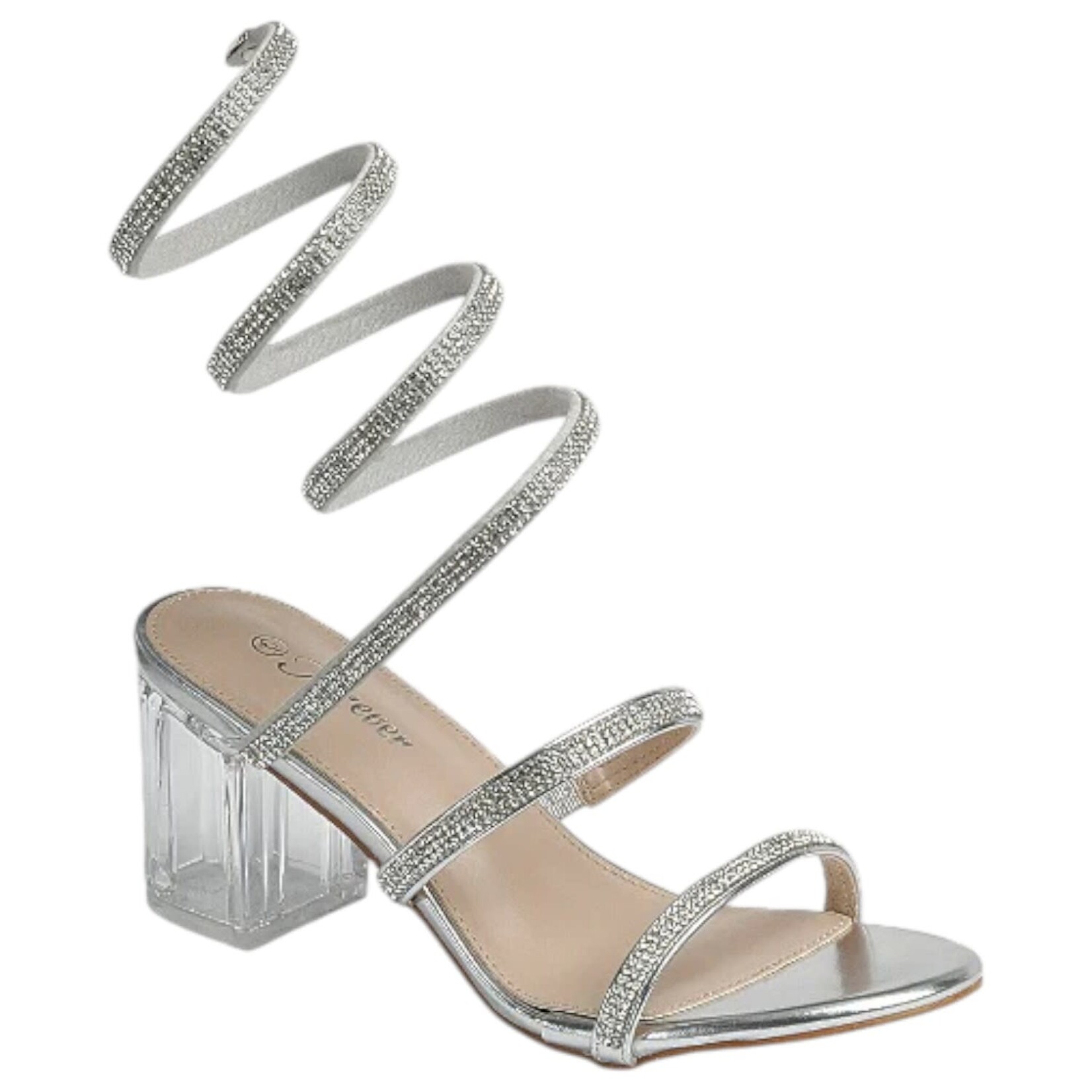FOREVER FOREVER RHINESTONE SPRING WRAP CLEAR HEEL NOTARY-60