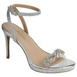 FOREVER FOREVER PLATFORM SLINGBACK HEEL W/ RHINESTONE BOW TOPPER-42