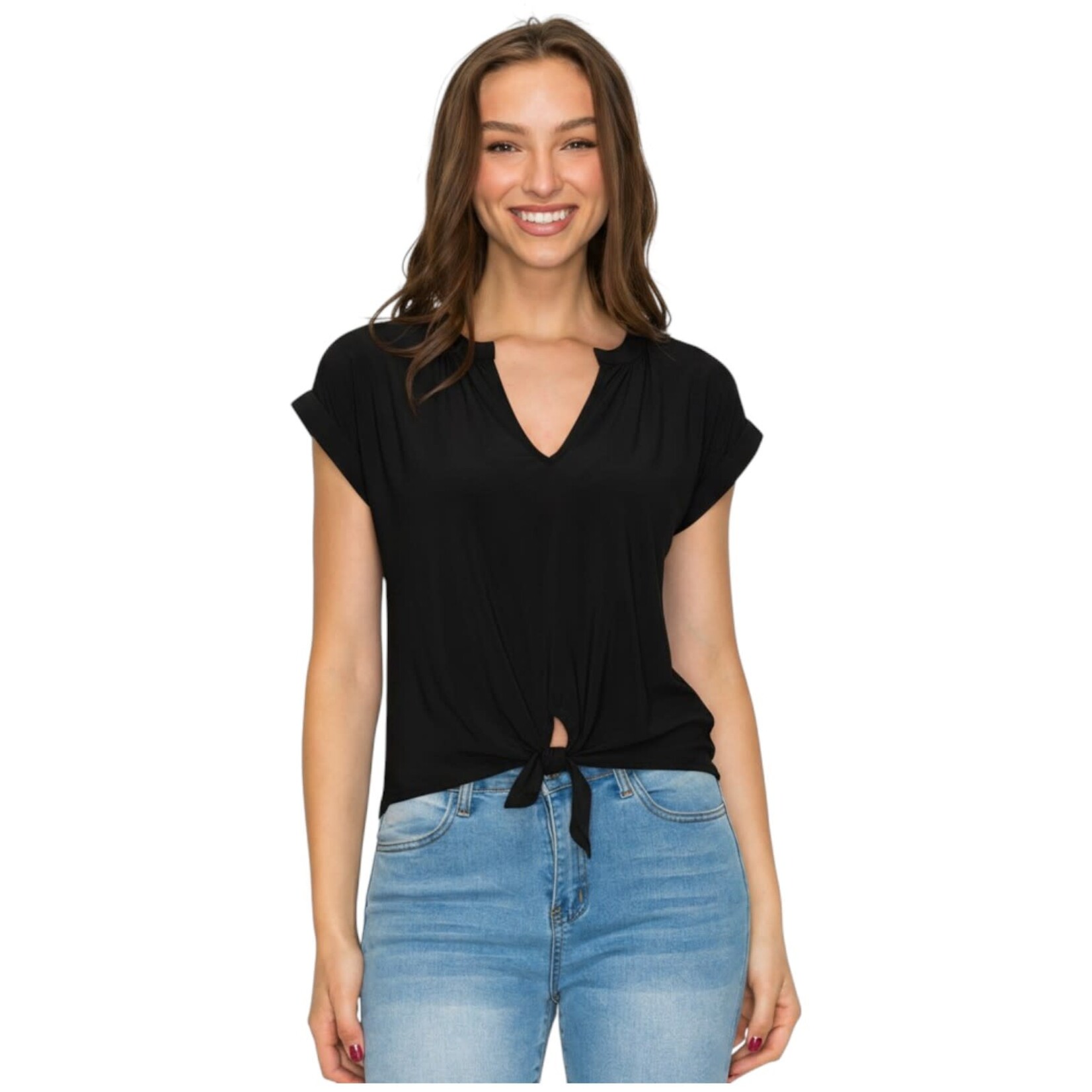 DNA DNA V-NECK WAIST TIE TOP 5479T-24192