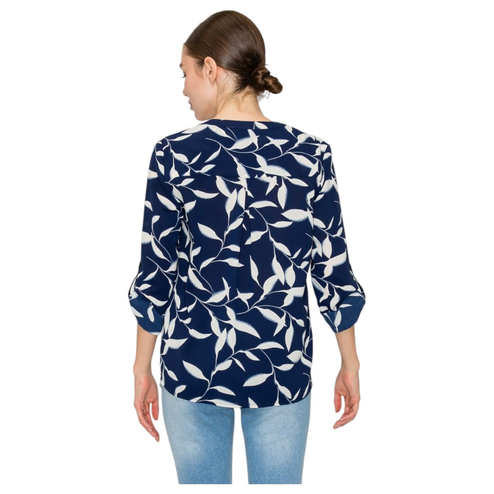 DNA DNA LEAF PRINT LONG SLEEVE TOP 6422T-24086