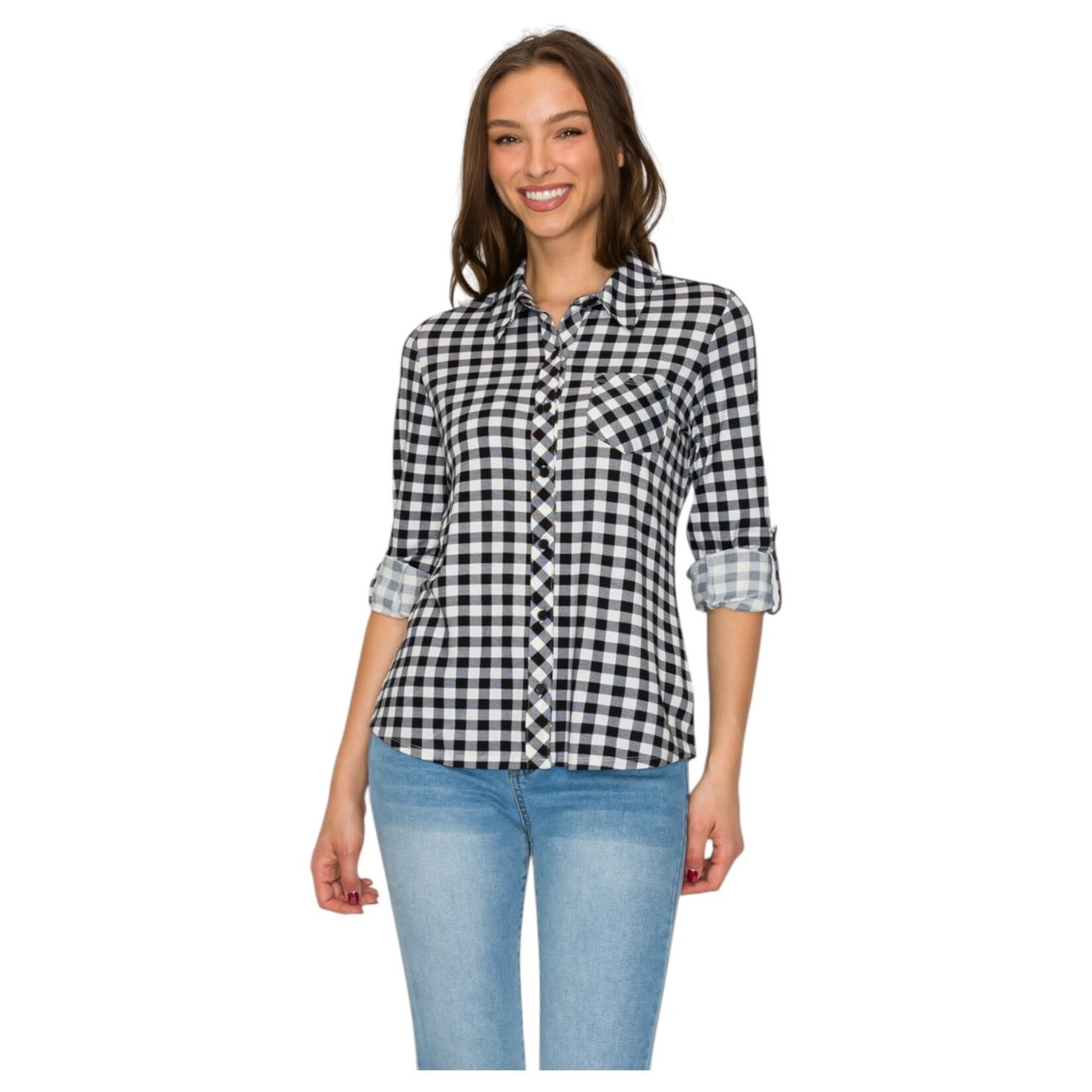 DNA DNA PLAID ROLL TAB LONG SLEEVE SHIRT 6414B-24175
