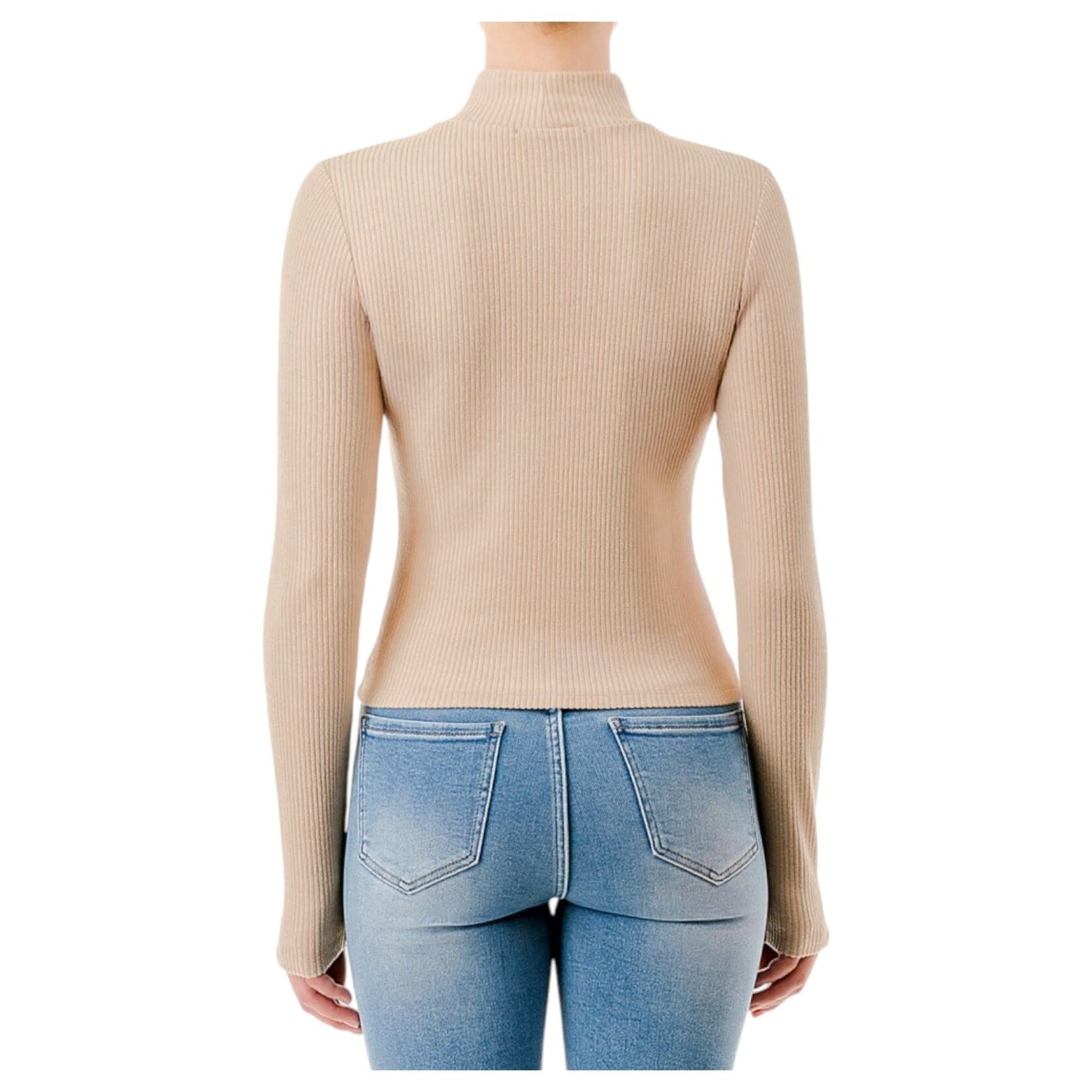 AMBIANCE APPAREL AMBIANCE TURTLE NECK RIBBED LONG SLEEVE TOP 76804