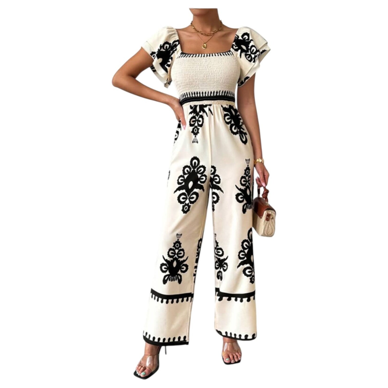 MISS KELLY MISS KELLY FRILL CAP SLEEVE JUMPSUIT SD5461