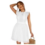 MISS KELLY MISS KELLY RUFFLE CAP SLEEVE LACE SHORT DRESS SD5180