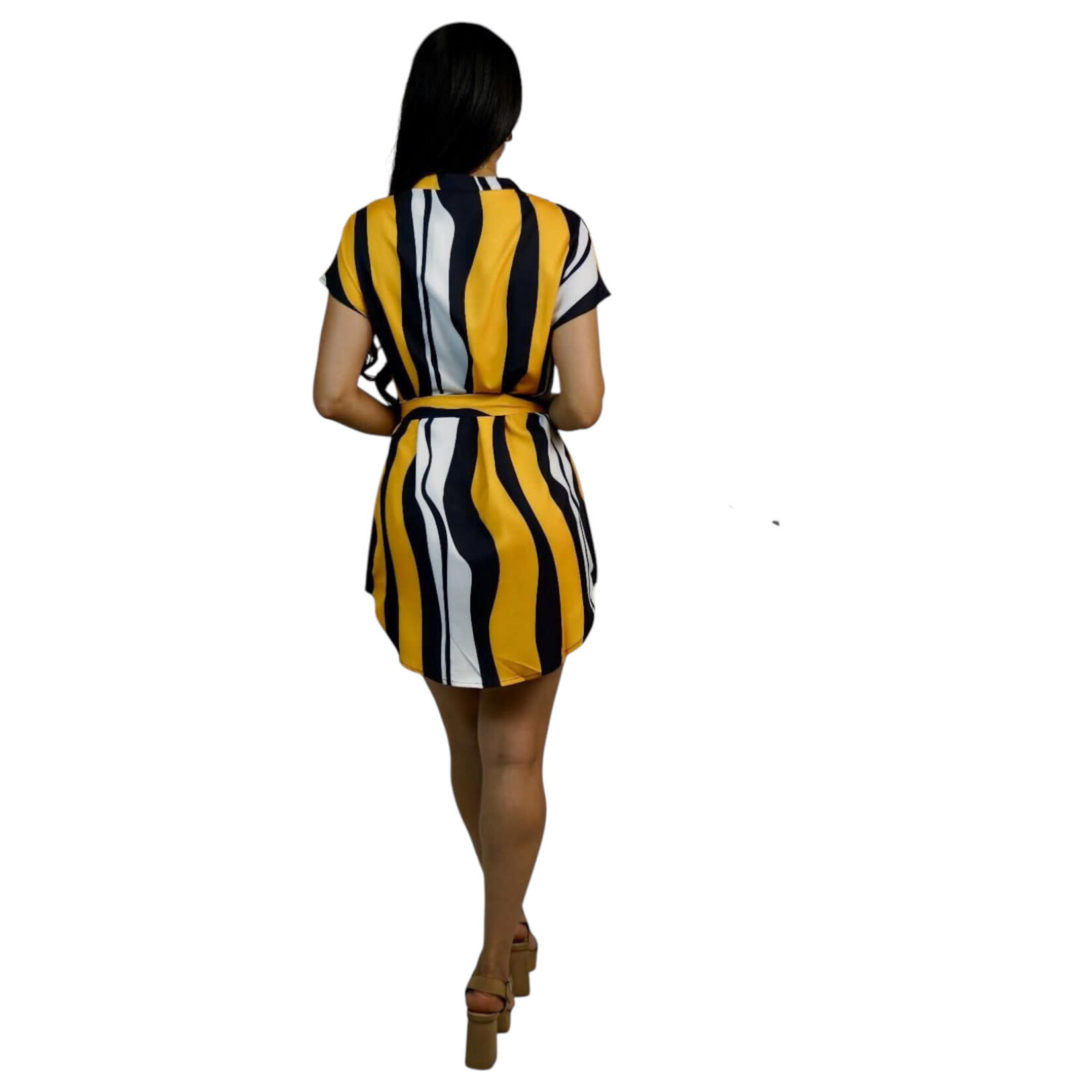 MISS KELLY MISS KELLY STRIPE TIE WAIST DRESS SD3716