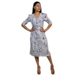 MISS KELLY MISS KELLY LEAF PRINT MIDI DRESS SD3349